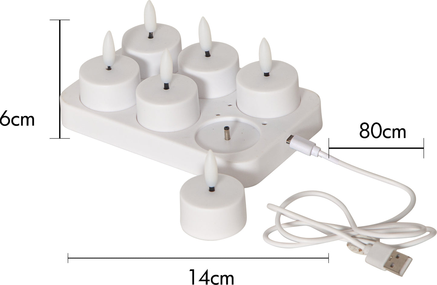 Flamme Charge med värmeljus,  6-pack