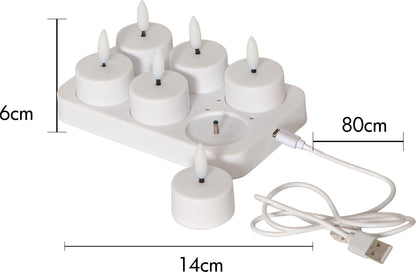Flamme Charge med värmeljus,  6-pack